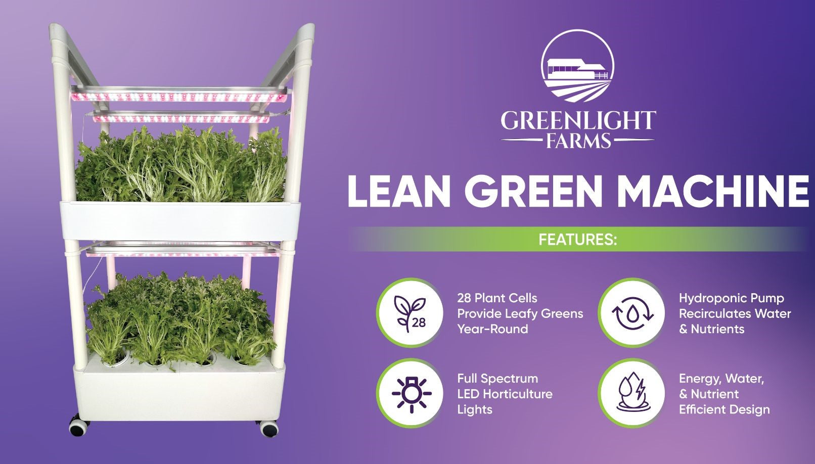 Lean Green Machine - 2 Tier - Greenlight Farms